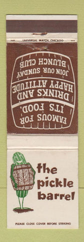 Matchbook Cover - The Pickle Barrel Chicago Northbrook IL WEAR