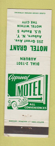 Matchbook Cover - Motel Grant Auburn NY