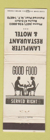 Matchbook Cover - Lampliter Restaurant Motel Painted Post NY WEAR