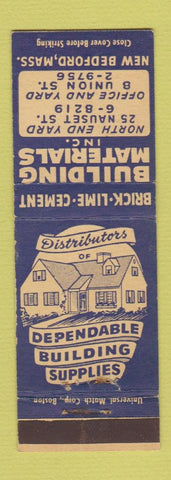 Matchbook Cover - Building Materials New Bedford MA WEAR