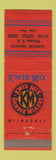 Matchbook Cover - Swik Mix Dandie Mixers Milwaukee WI Lima Peru WORN BACK