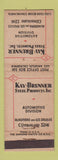 Matchbook Cover - Kay Brunner Steel Alhambra Los Angeles CA WEAR