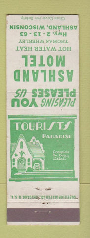 Matchbook Cover - Ashland Motel Ashland WI WORN BACK