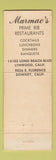 Matchbook Cover - Marmac's Prime Rib Restaurant Downey Lynwood CA WEAR
