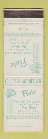 Matchbook Cover - Flair Fountain Restaurant New York City? WEAR