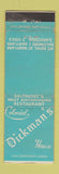 Matchbook Cover - Dickman's Colonial House Baltimore MD WEAR