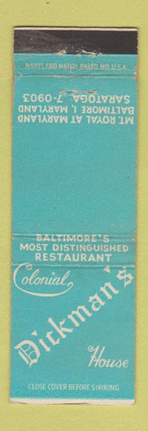 Matchbook Cover - Dickman's Colonial House Baltimore MD WEAR