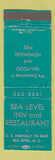 Matchbook Cover - Sea Level Inn and Restaurant Sea Level NC WEAR