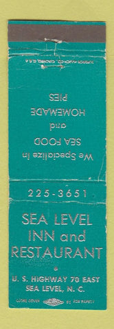 Matchbook Cover - Sea Level Inn and Restaurant Sea Level NC WEAR