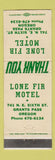Matchbook Cover - Lone Fir Motel Grants Pass OR