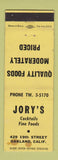 Matchbook Cover - Jory's Restaurant Oakland CA STAINED