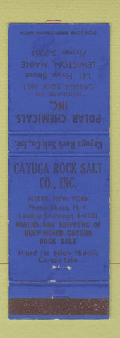 Matchbook Cover - Polar Chemical Cayuga Rock Salt Myers NY Lewiston ME WEAR
