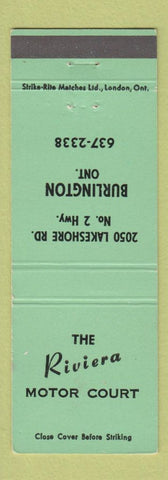 Matchbook Cover - The Riviera Motor Court Burlington ON