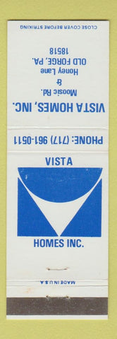 Matchbook Cover - Vista Homes Old Forge PA