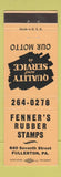 Matchbook Cover - Fenner's Rubber Stamps Fullerton PA PEACH
