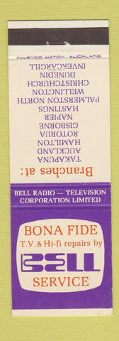 Matchbook Cover - Bell TV Hi Fi Repair New Zealand CHAIN