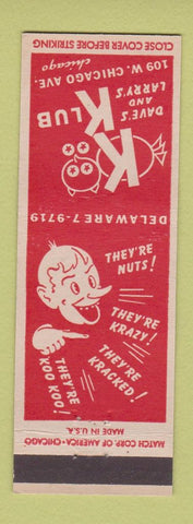 Matchbook Cover - Koo Koo Klub Chicago IL