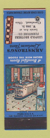 Matchbook Cover - Armstrong Linoleum Floors Leopold Furniture Cleveland OH