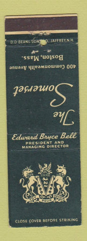 Matchbook Cover - Somerset Hotel Boston MA DD Bean WEAR
