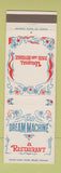 Matchbook Cover - The Dream Machine Restaurant Costa Mesa CA