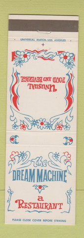 Matchbook Cover - The Dream Machine Restaurant Costa Mesa CA