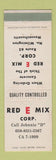 Matchbook Cover - Red E Mix Concrete North Wilmington MA