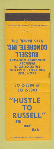 Matchbook Cover - Russell Concrete Vero Beach FL WEAR