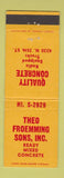 Matchbook Cover - Theo Froemming Sons Concrete Milwaukee WI