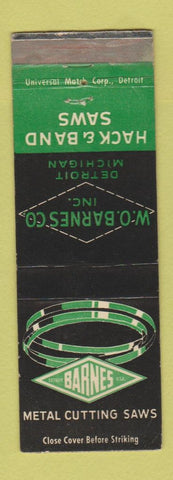 Matchbook Cover - Barnes Metal Cutting Saws Detroit MI WEAR