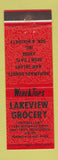 Matchbook Cover - Lakeview Grocery East Troy WI
