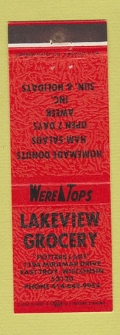 Matchbook Cover - Lakeview Grocery East Troy WI