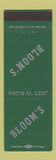Matchbook Cover - Bloom's Los Angeles CA