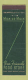 Matchbook Cover - Mick or Mack Food Stores