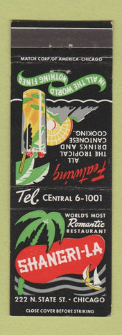 Matchbook Cover - Shangri La Chicago IL Tropical Drinks