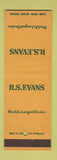 Matchbook Cover - RS Evans Dealer