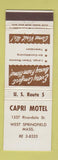 Matchbook Cover - Capri Motel West Springfield MA