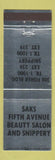 Matchbook Cover - Saks Fifth Avenue Beauty Salon Detroit?
