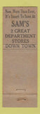 Matchbook Cover - Sams Cut Rate Drug Detroit MI
