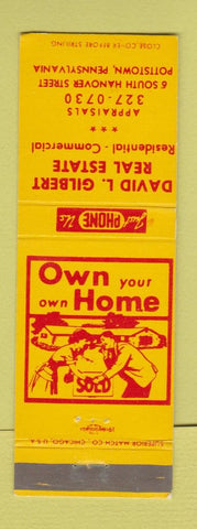 Matchbook Cover - David Gilbert Real Estate Pottstown PA