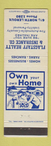 Matchbook Cover - Flagstaff Real Estate Insurance Flagstaff? AZ?