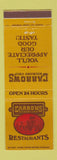 Matchbook Cover - Carrows Hickory Chip Restaurants CHAIN