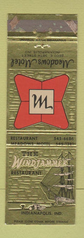 Matchbook Cover - Meadows Motel Indianapolis IN Windjammer WORN