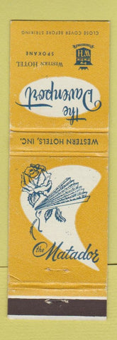 Matchbook Cover - Davenport Hotel Spokane WA The Matador  WEAR