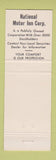 Matchbook Cover - National Motor Inn Madison WI WEAR
