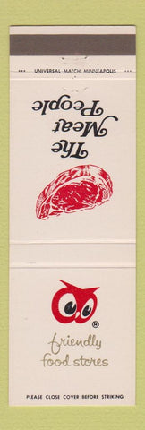 Matchbook Cover - Owl Food Grocery Meat People