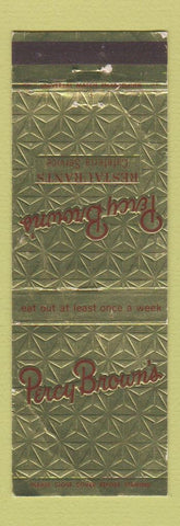 Matchbook Cover - Percy Brown's Restaurant Wilkes Barre PA