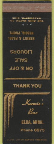 Matchbook Cover - Kermie's Bar Elba MN