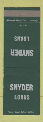 Matchbook Cover - Snyder Loans WEAR