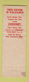 Matchbook Cover - Coronet Cleaners Cleveland Heights OH