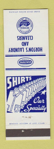 Matchbook Cover - Horton's Laundry Dry Cleaners